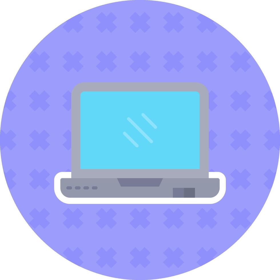 Laptop Flat Sticker Icon vector