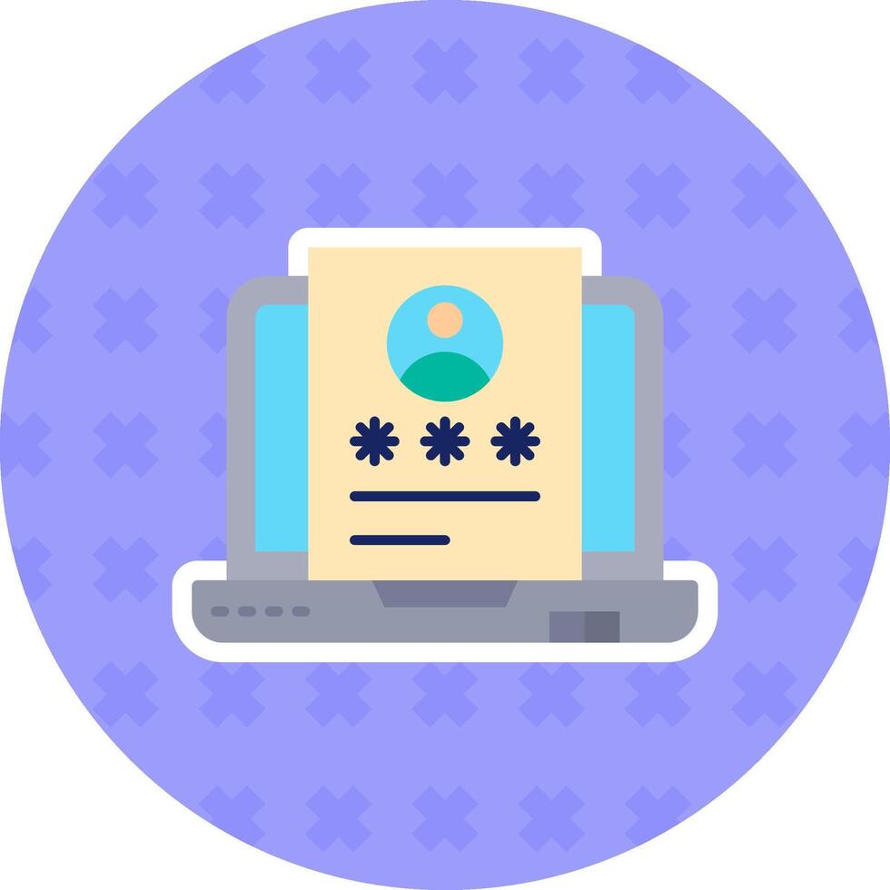 Identification Flat Sticker Icon vector