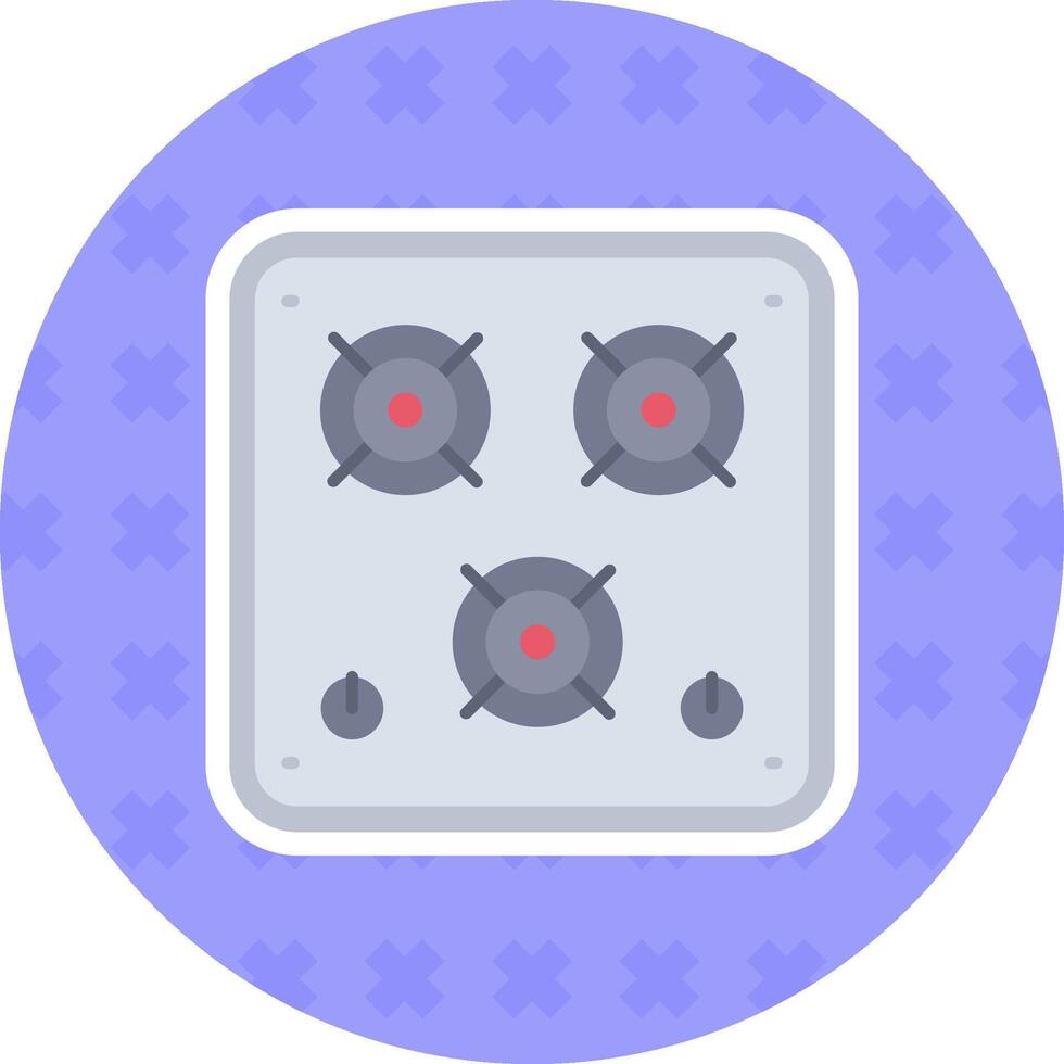 Stove Flat Sticker Icon vector