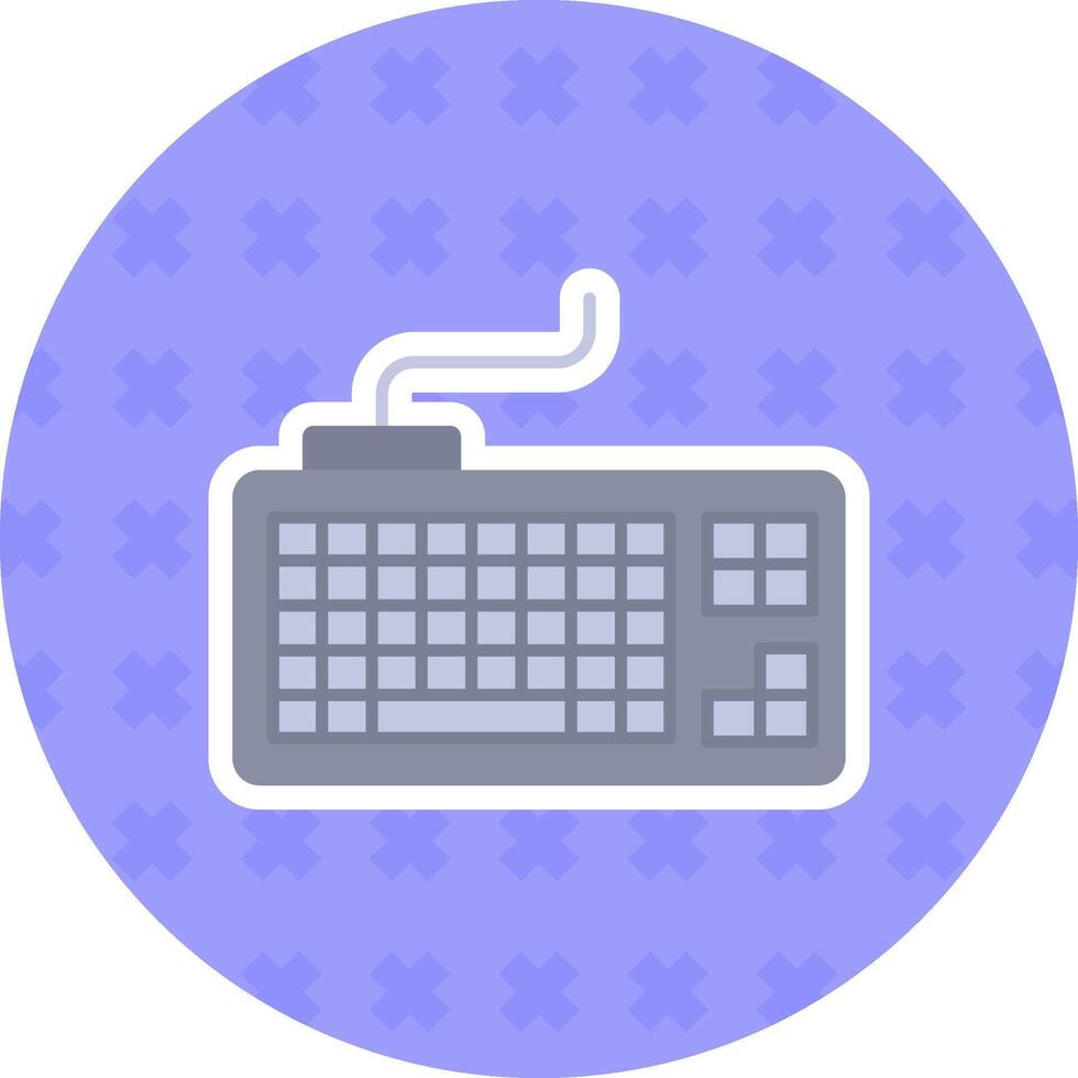 Keyboard Flat Sticker Icon vector