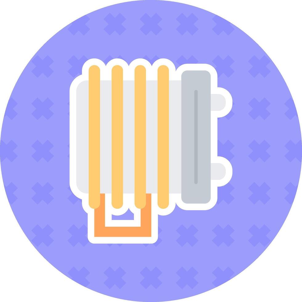 Heater Flat Sticker Icon vector