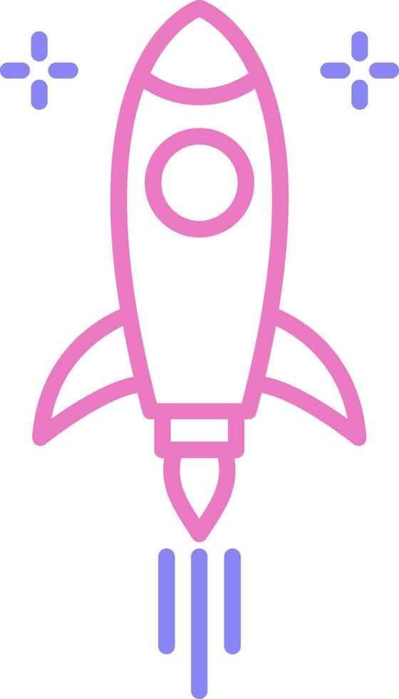 Rocket Linear Two Colour Icon vector
