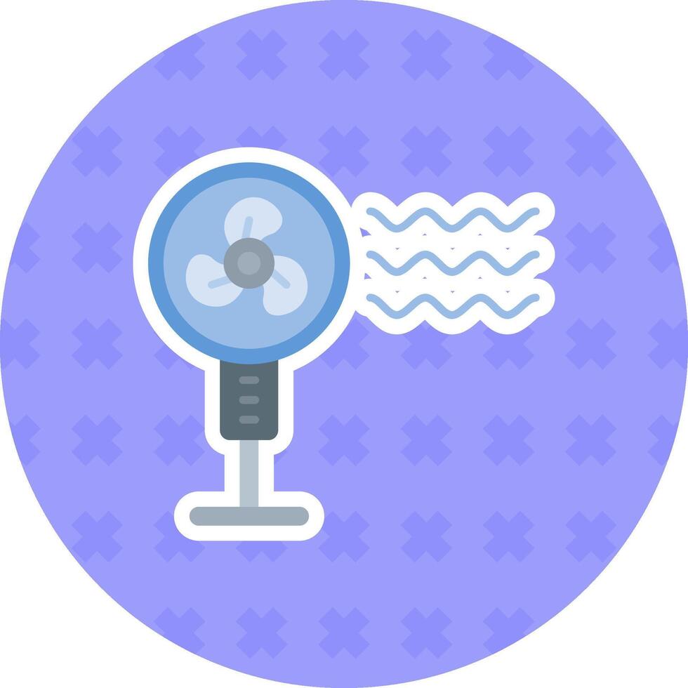 Pedestal fan Flat Sticker Icon vector