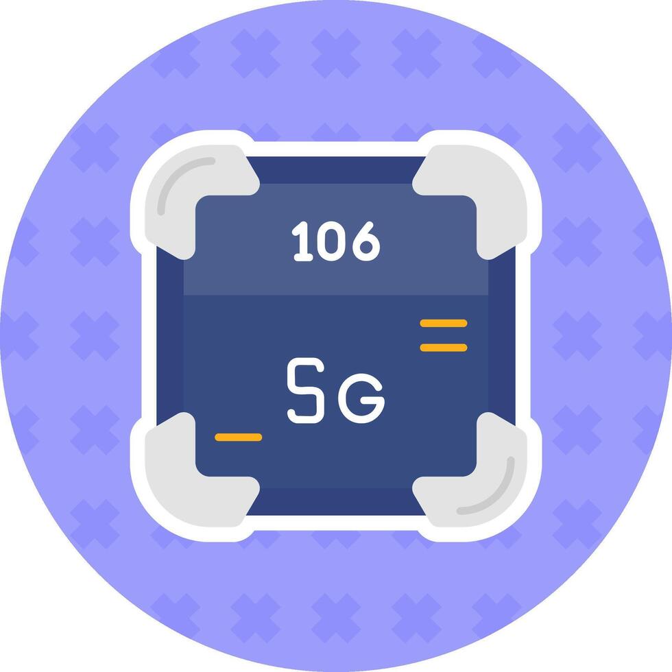 Seaborgium Flat Sticker Icon vector