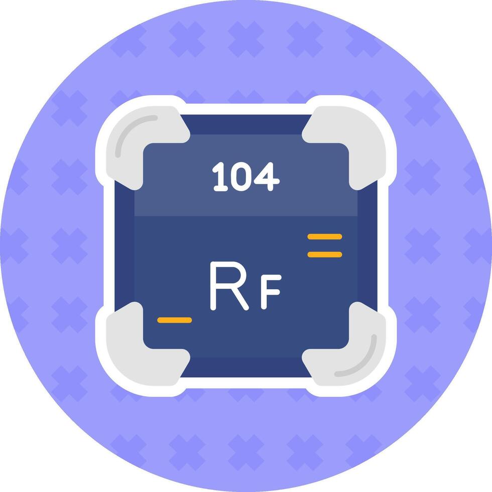 Rutherfordium Flat Sticker Icon vector