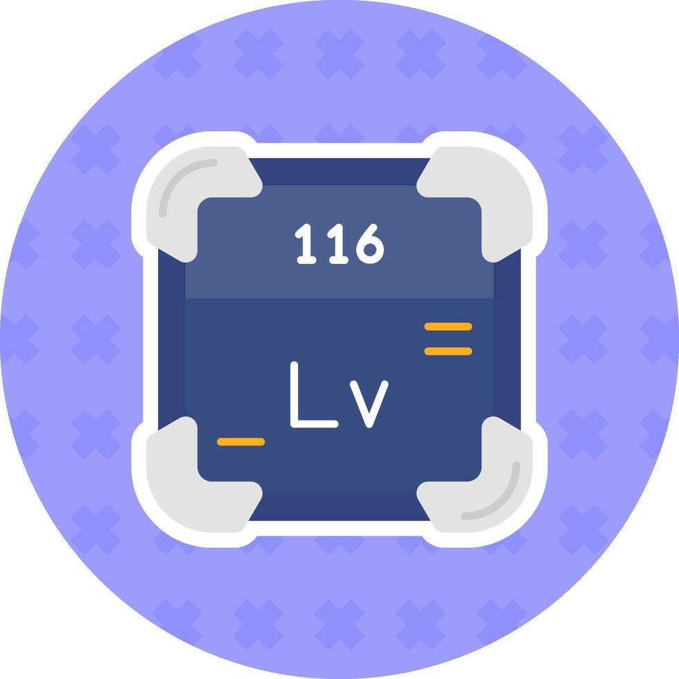 Livermorium Flat Sticker Icon vector