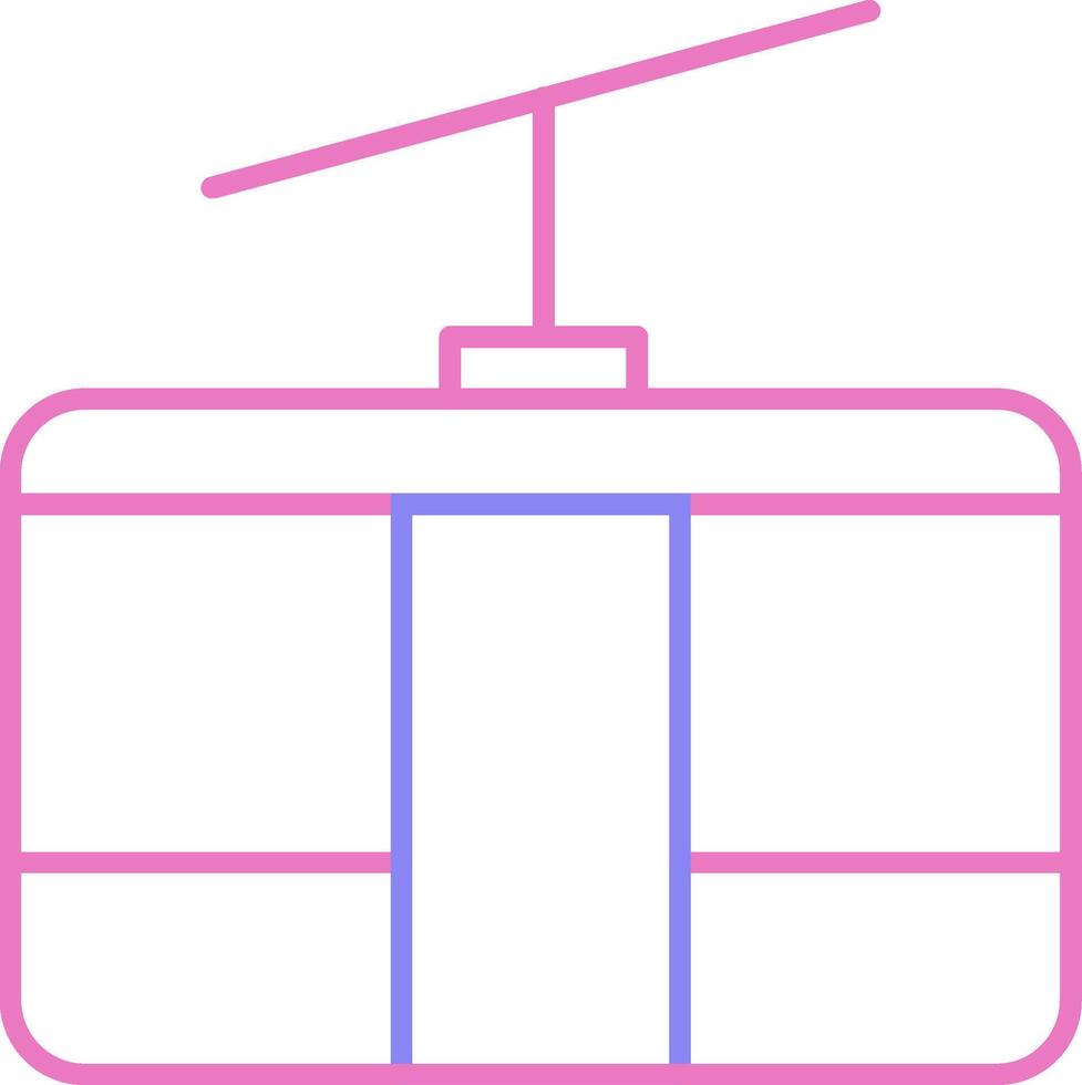 Cableway Linear Two Colour Icon vector