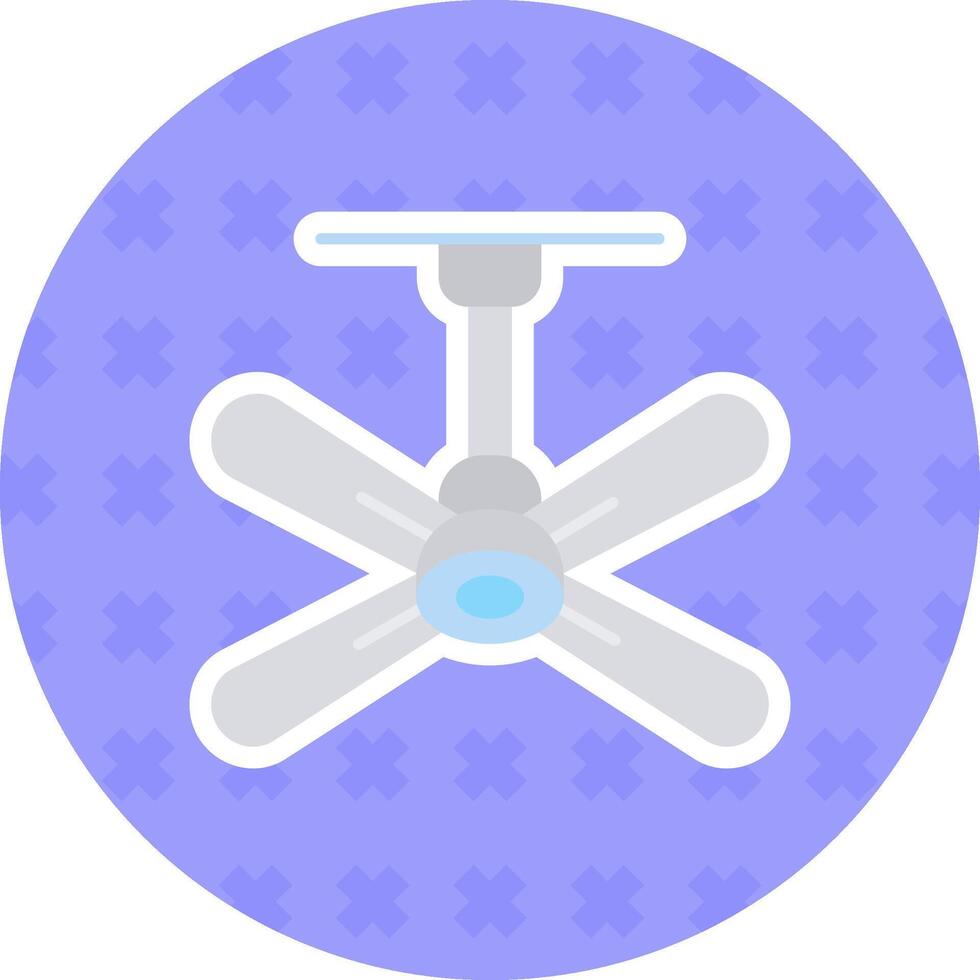 Fan Flat Sticker Icon vector