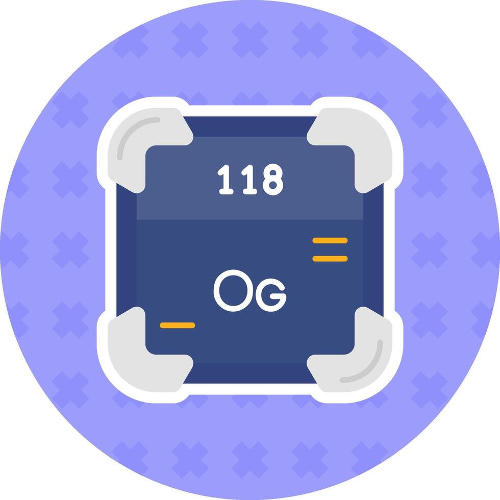 Oganesson plano pegatina icono vector