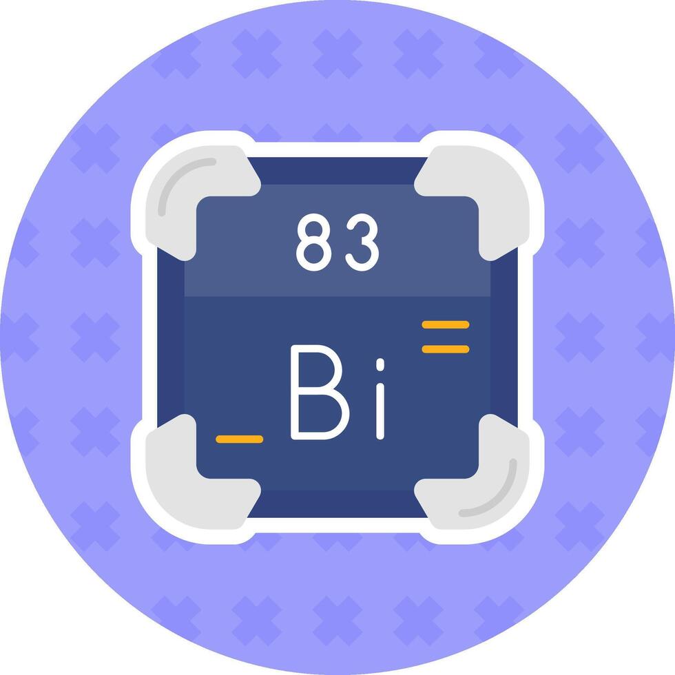 Bismuth Flat Sticker Icon vector