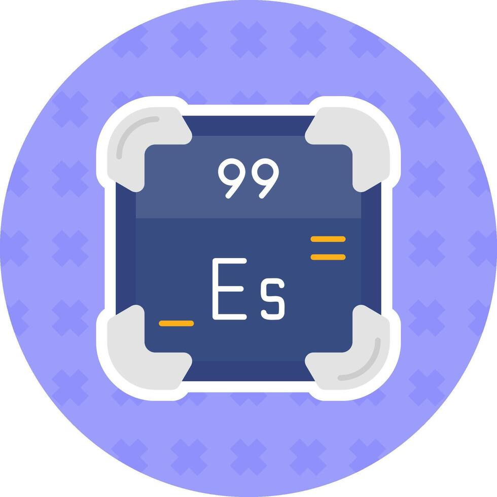 Einsteinium Flat Sticker Icon vector