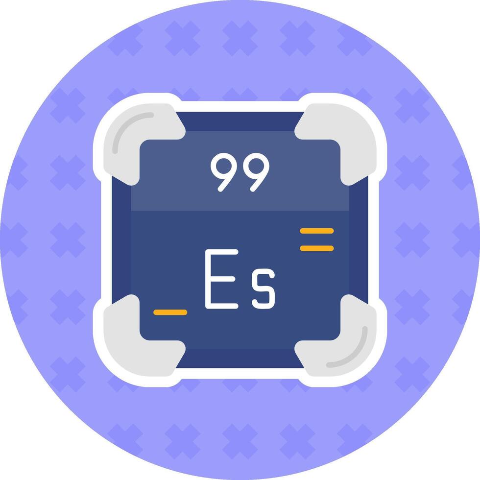 Einsteinium Flat Sticker Icon vector