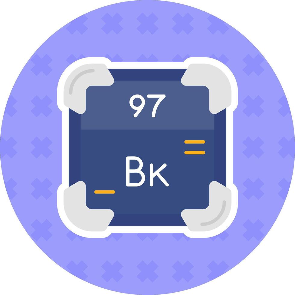 Berkelium Flat Sticker Icon vector