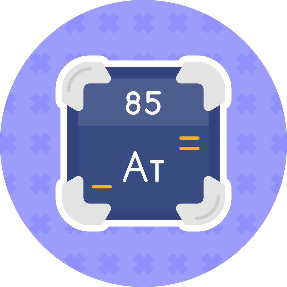 astatine plano pegatina icono vector