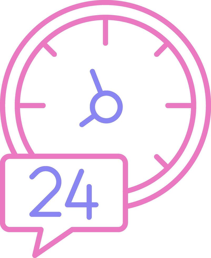 24 Hours Linear Two Colour Icon vector