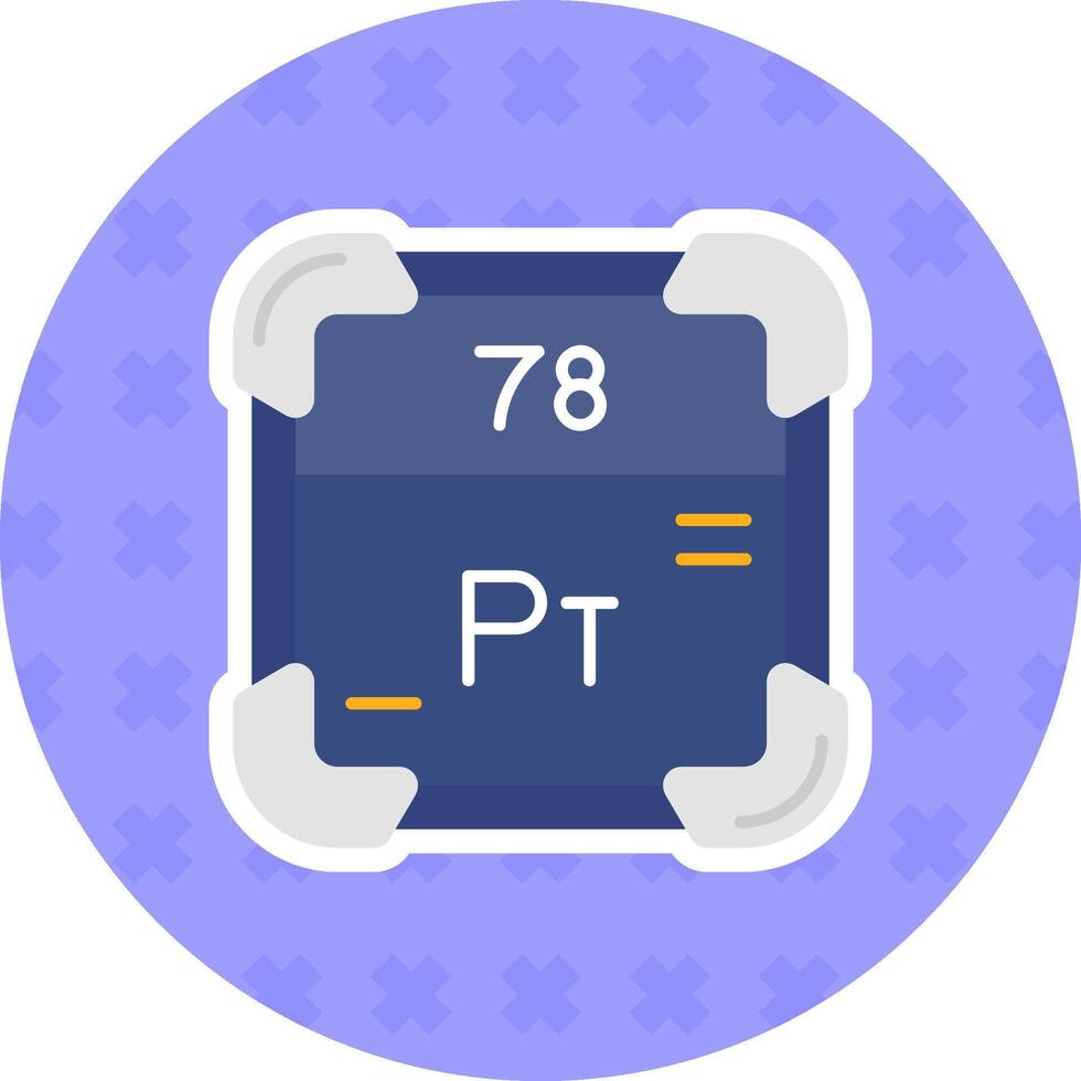 platino plano pegatina icono vector