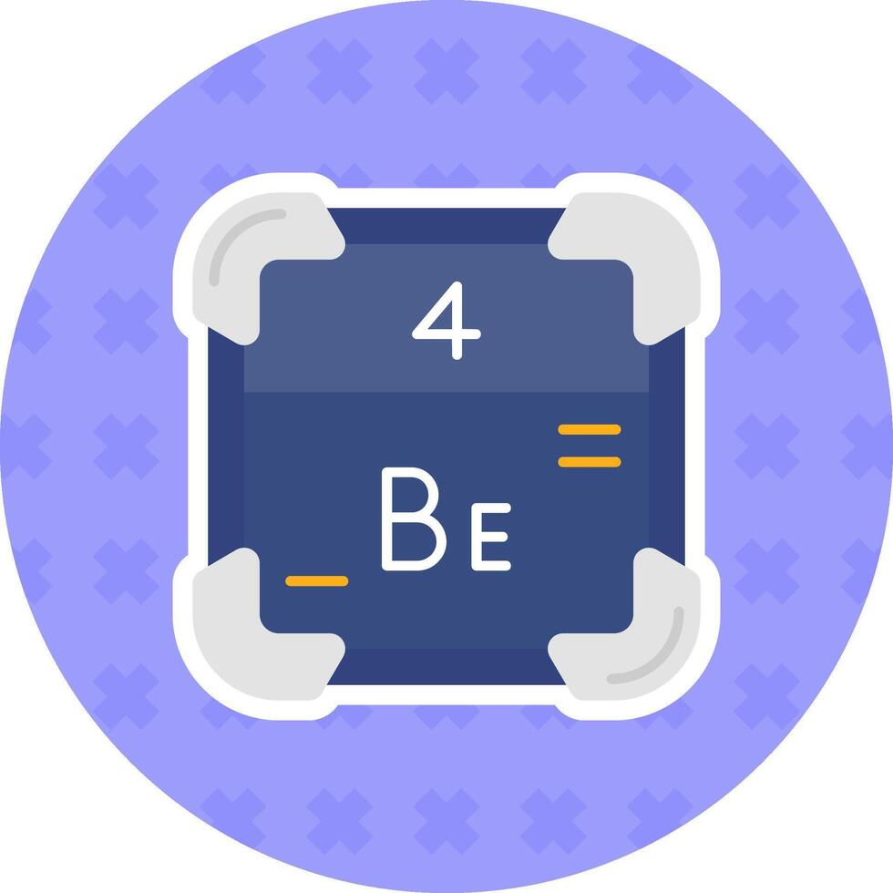 Beryllium Flat Sticker Icon vector