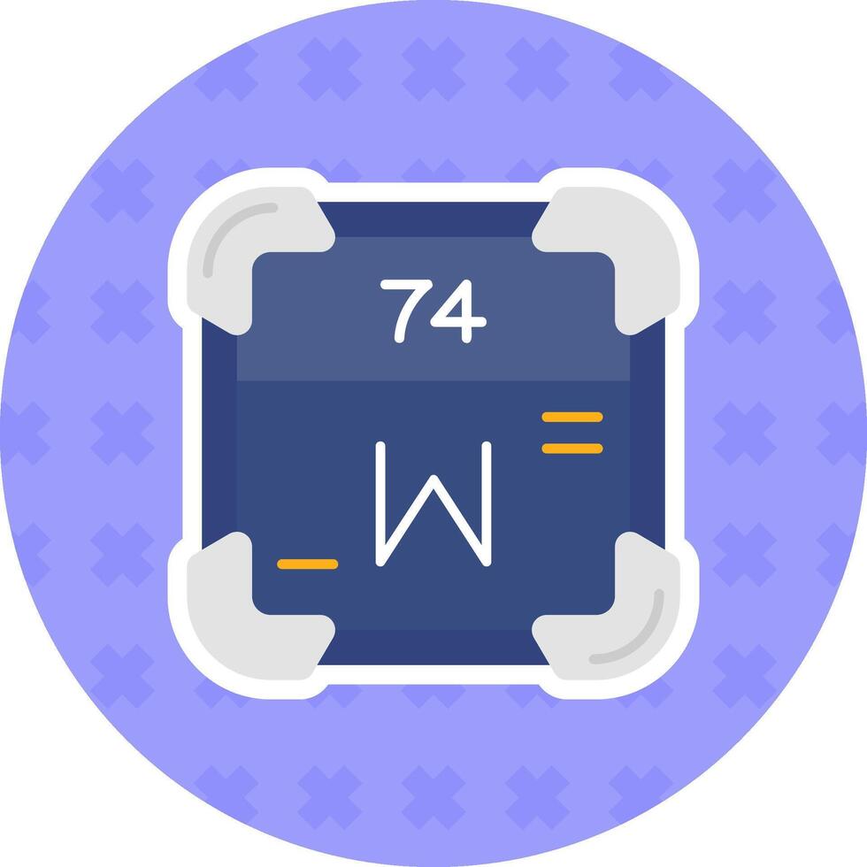 Tungsten Flat Sticker Icon vector