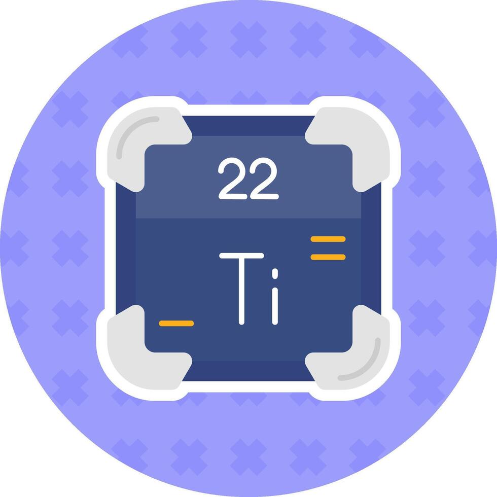 Titanium Flat Sticker Icon vector
