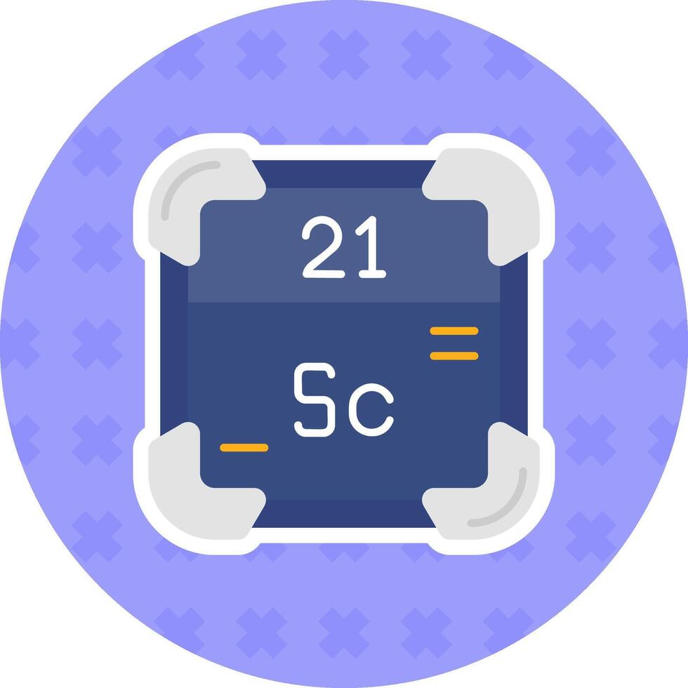 Scandium Flat Sticker Icon vector