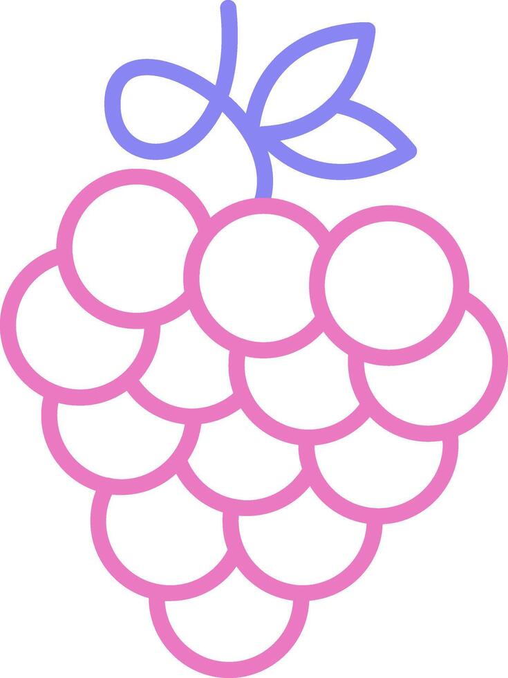 Zinfandel Grapes Linear Two Colour Icon vector