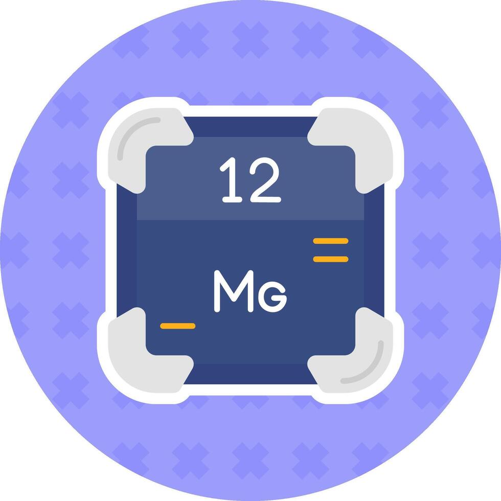magnesio plano pegatina icono vector