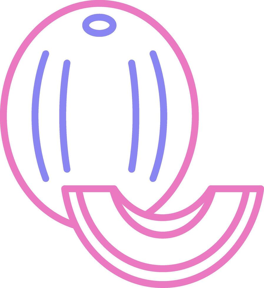 Honeydew melon Linear Two Colour Icon vector