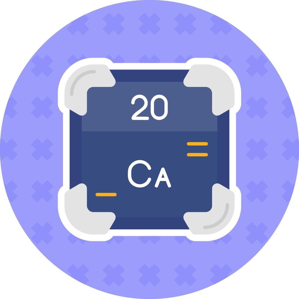 Calcium Flat Sticker Icon vector