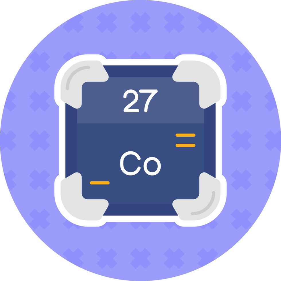 Cobalt Flat Sticker Icon vector