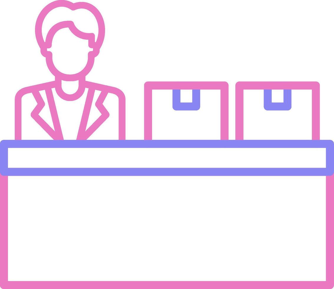 Checkin Linear Two Colour Icon vector