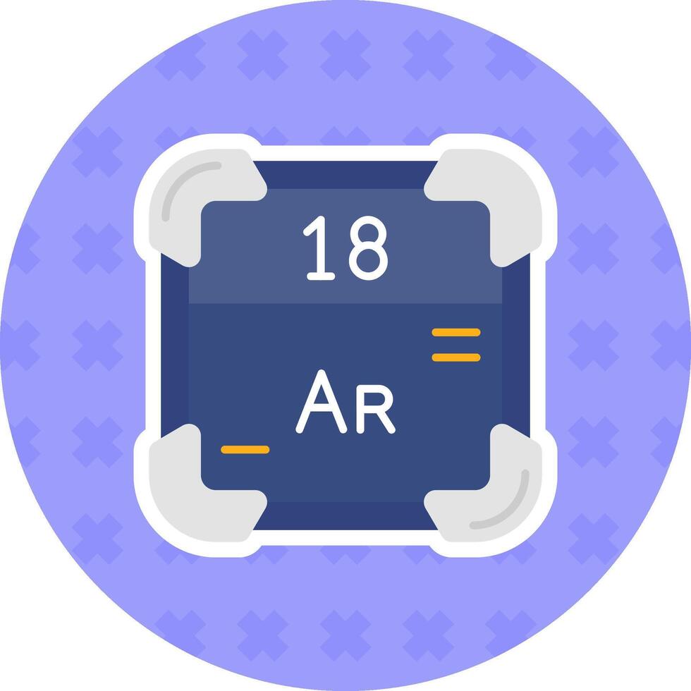 Argon Flat Sticker Icon vector