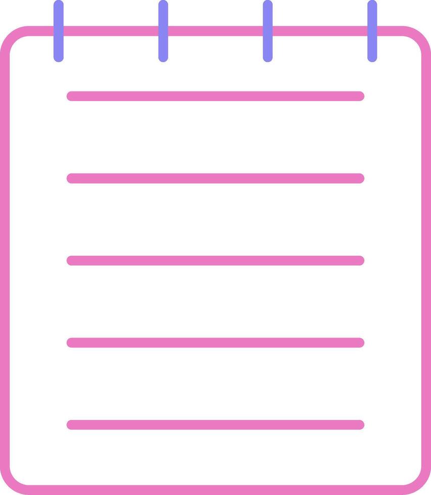 Note Linear Two Colour Icon vector