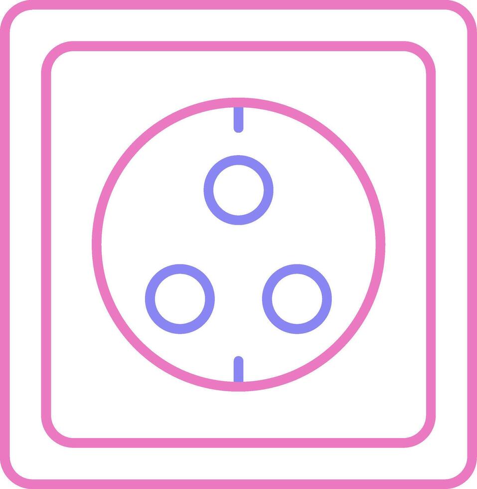 Wall Socket Linear Two Colour Icon vector