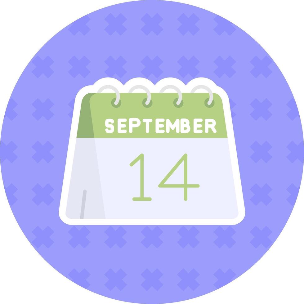 14th of September Flat Sticker Icon vector