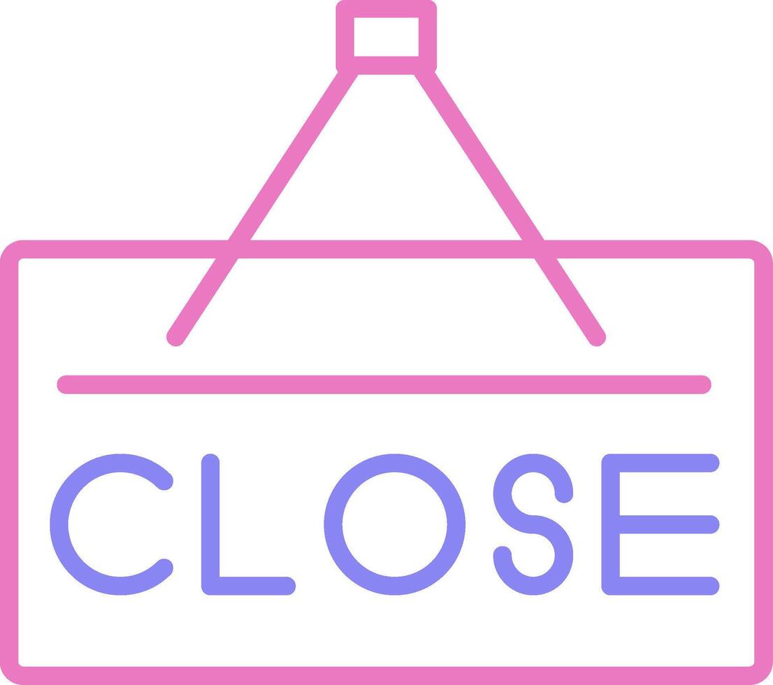 Close Linear Two Colour Icon vector