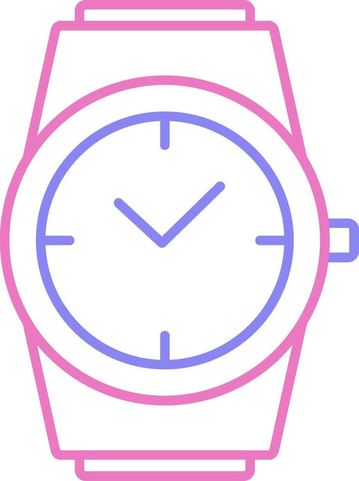 Stylish Watch Linear Two Colour Icon vector