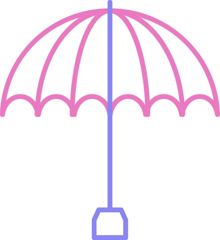 paraguas lineal dos color icono vector