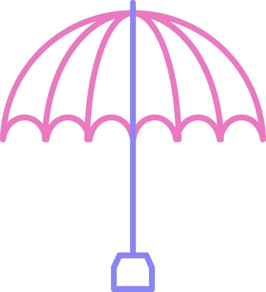 Umbrella Linear Two Colour Icon vector