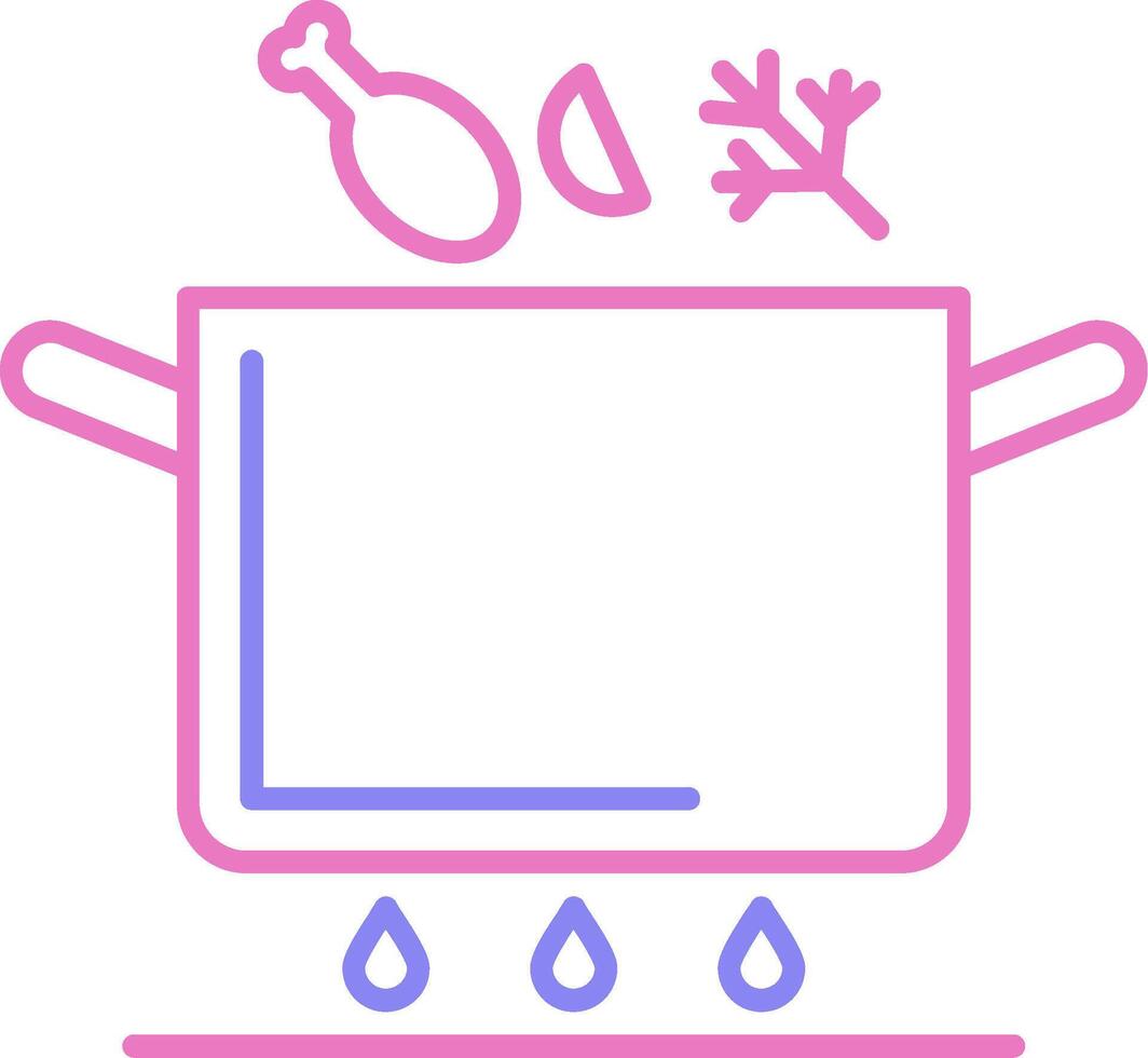 Soup Pot Linear Two Colour Icon vector