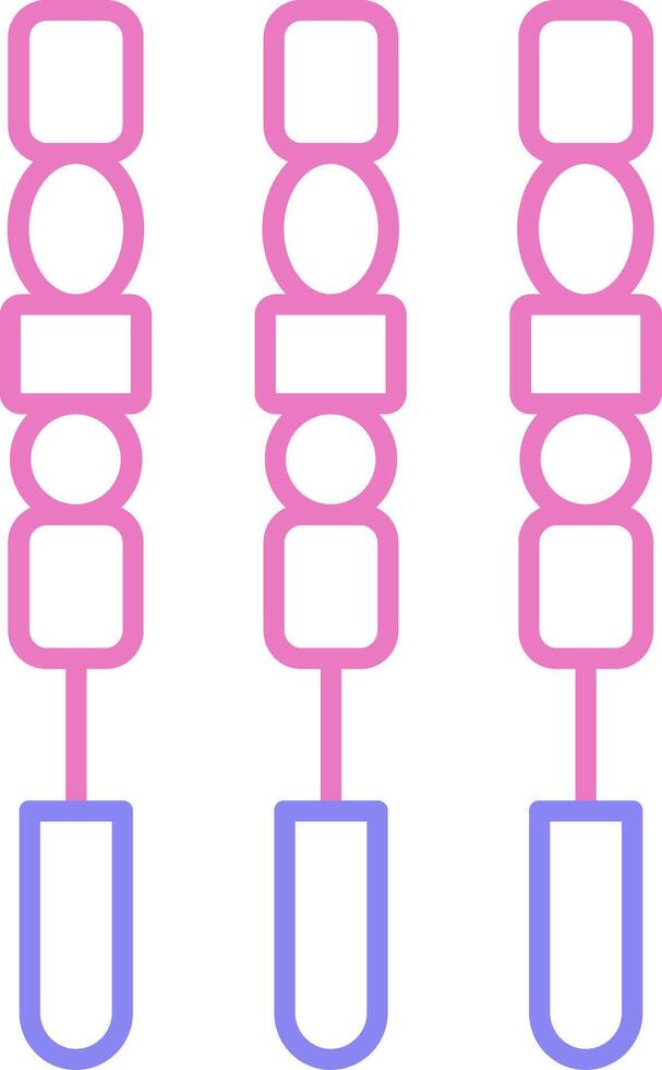 BBQ Stick Linear Two Colour Icon vector