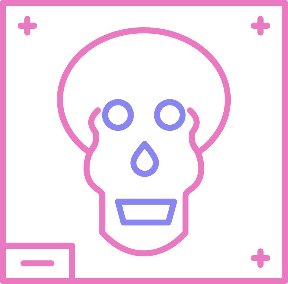 Skull X - ray Linear Two Colour Icon vector