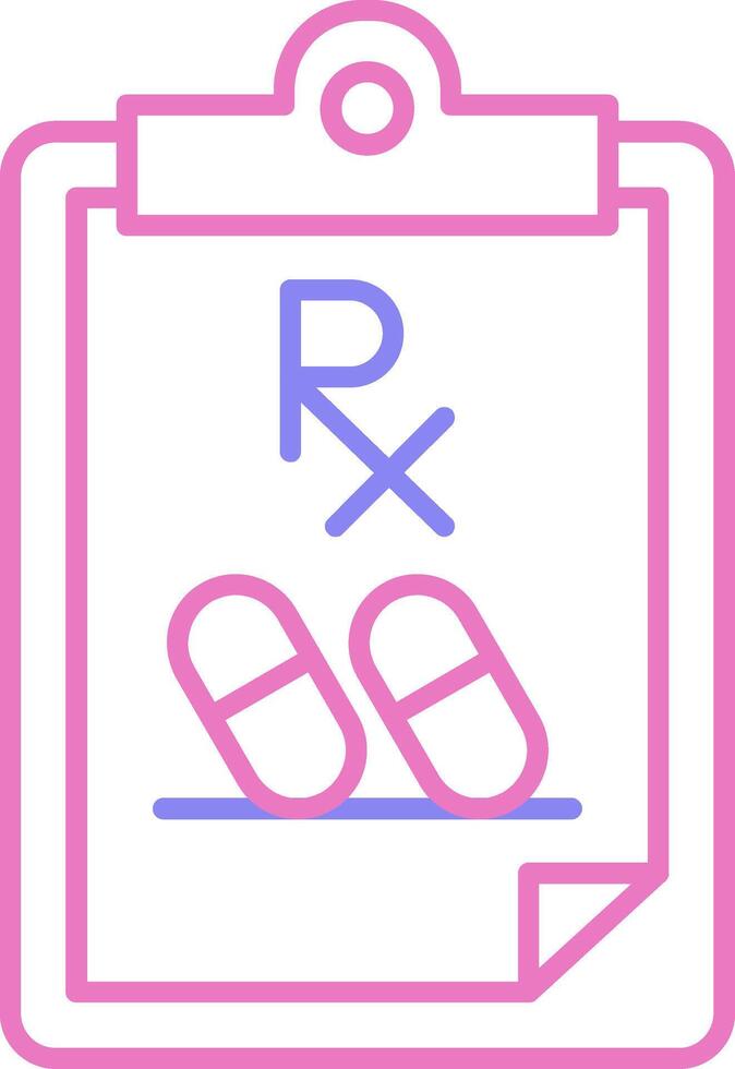 Prescription Linear Two Colour Icon vector