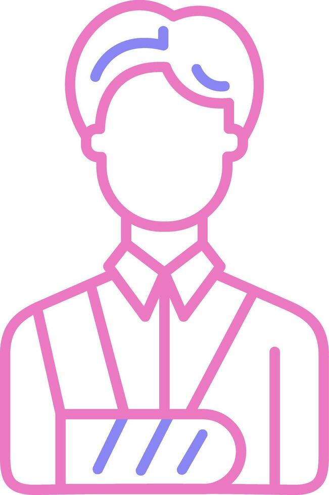 Bandaged Person Linear Two Colour Icon vector