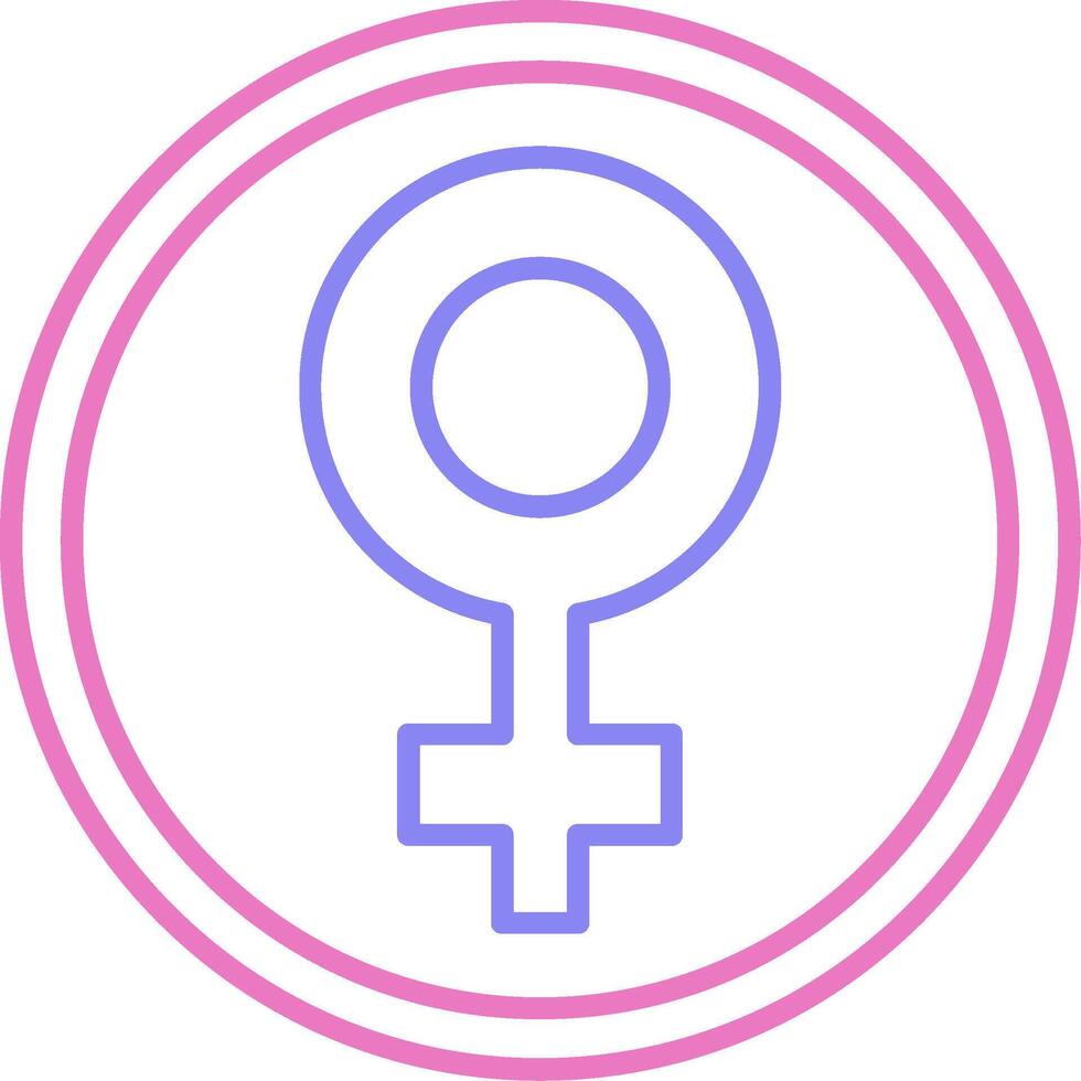Female symbol Linear Two Colour Icon vector
