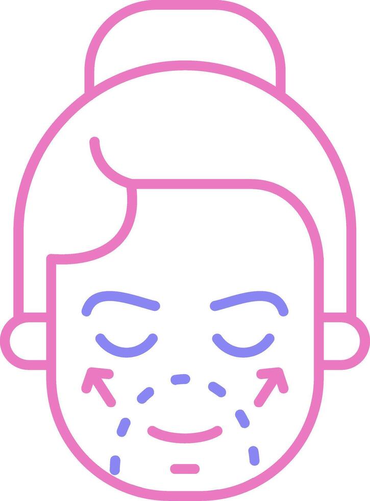 Facial Plastic Surgery Linear Two Colour Icon vector
