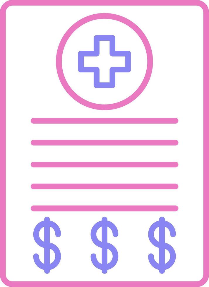 Medical Bill Linear Two Colour Icon vector