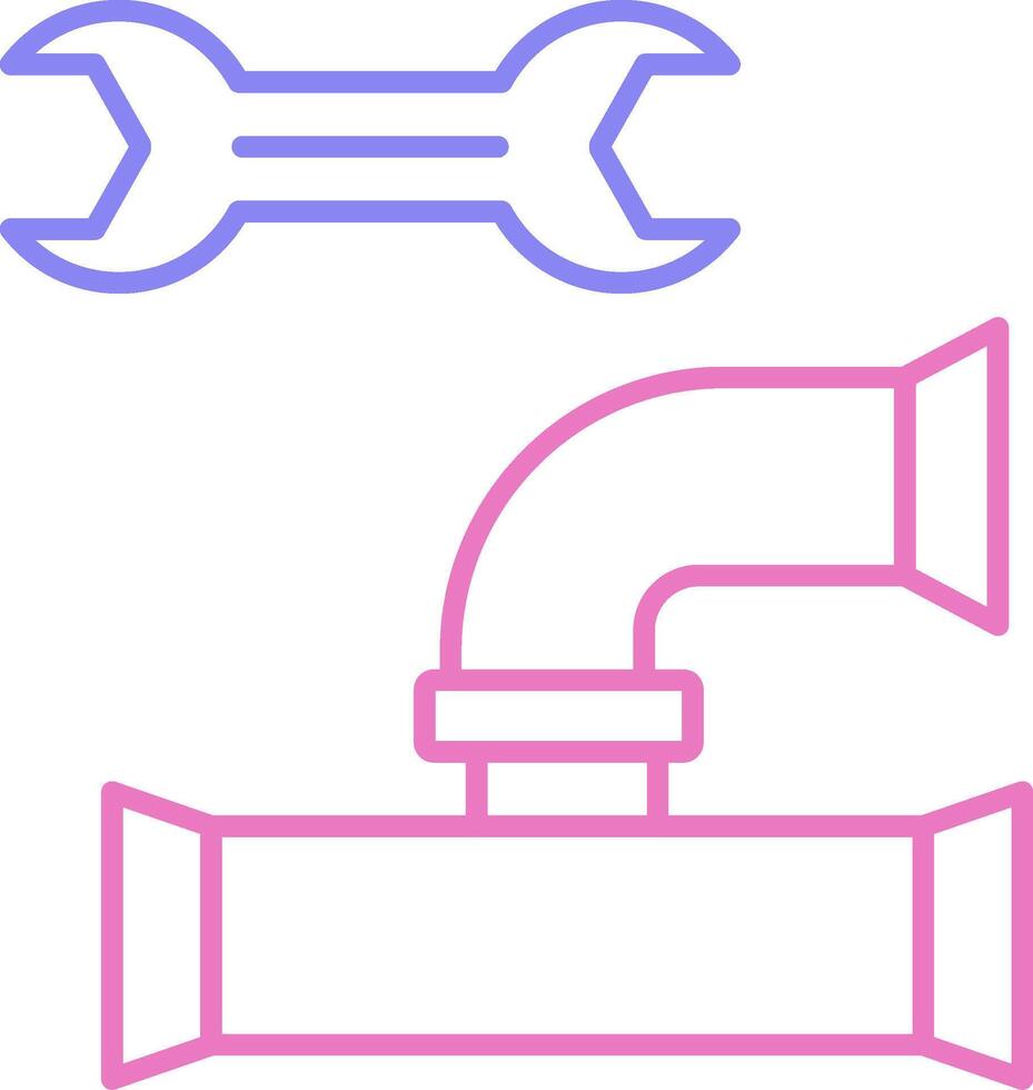 Plumbing Linear Two Colour Icon vector