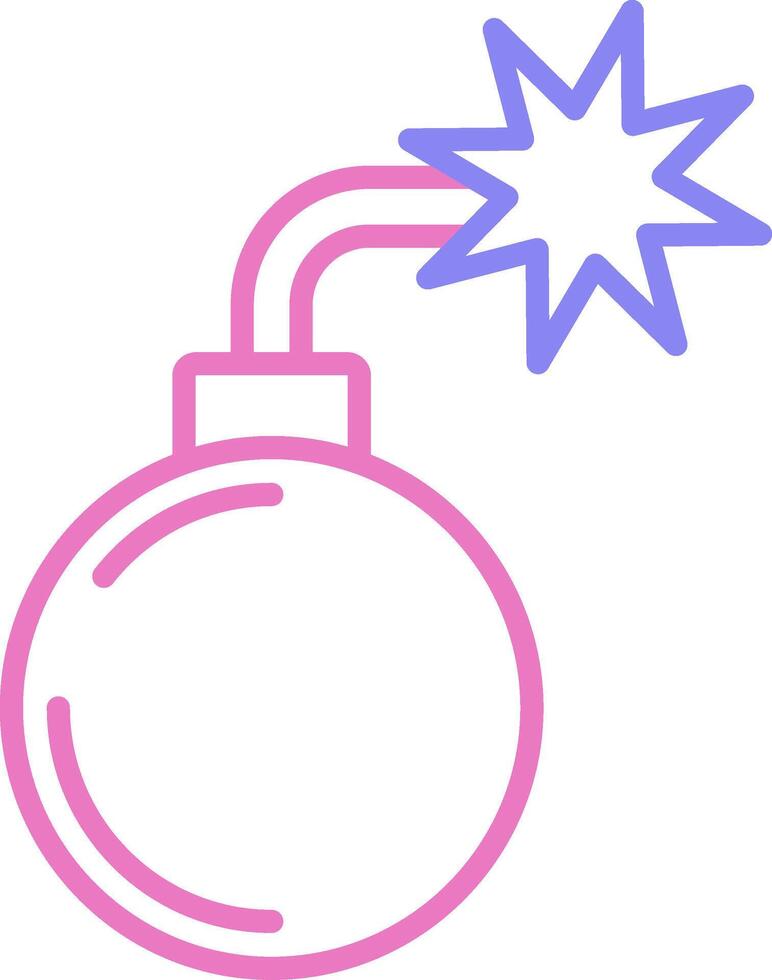 Bomb Linear Two Colour Icon vector