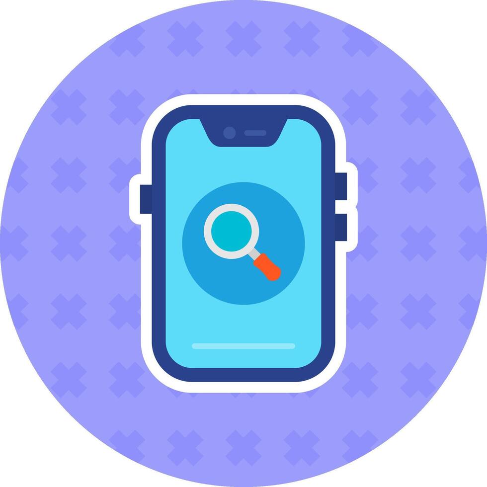 Search Flat Sticker Icon vector
