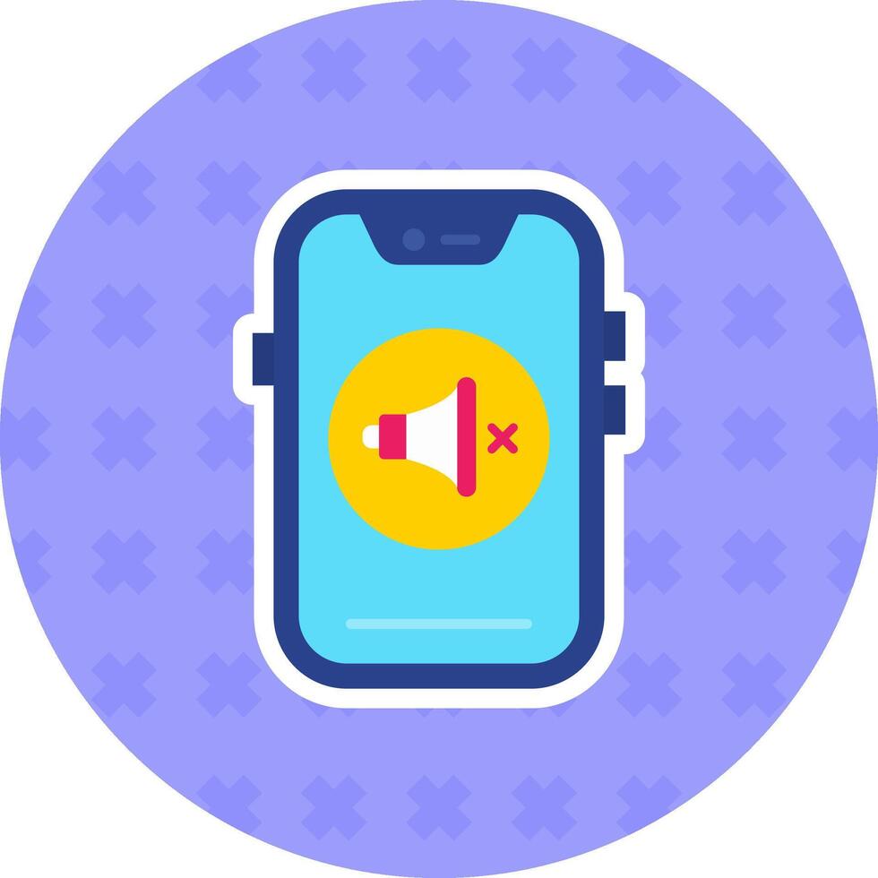 Mute Flat Sticker Icon vector